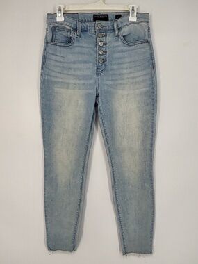 Lucky Brand Womens Size 8 29 Skinny Ankle Jeans Light Blue Exposed Button Fly
